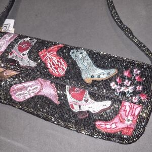 From India to You Hand-Beaded Western Cowboy Boot Bag – Rodeo, Country Concert